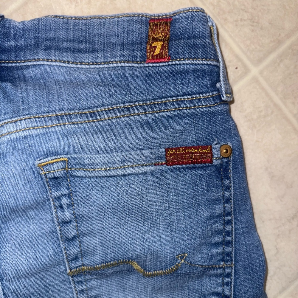 7 For All Mankind Women's Blue Jeans ankle skinny